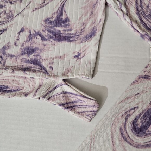 Rue 21 Womens Size XL Cut Out Waist Crop Long Sleeve Retro Tie-dye Y2K Abstract - Picture 5 of 9